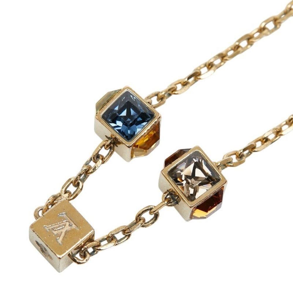 Louis Vuitton Collier Gamble Gold Plated Rhinestone Necklace